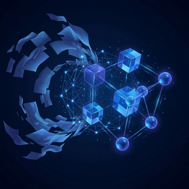 Raw documents being transformed into structured data cubes